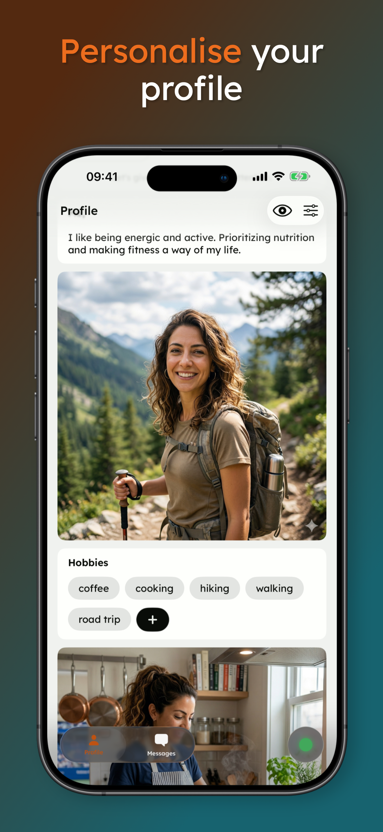 Personalise profile