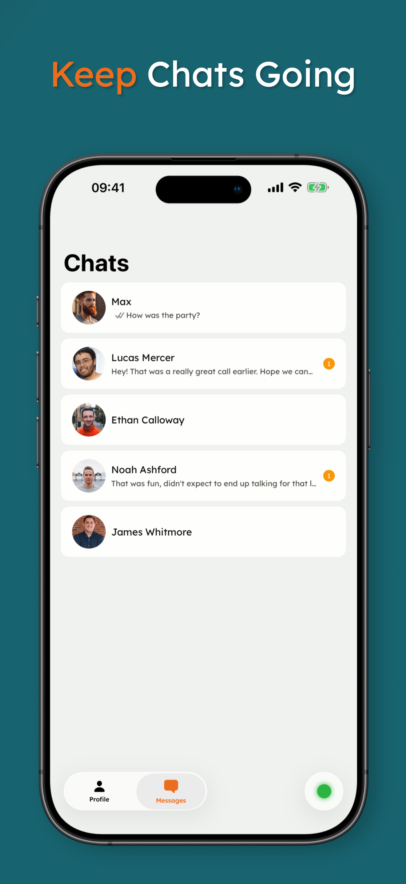 RingUp chats screen